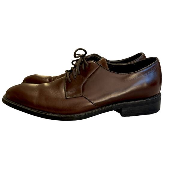 Natha Studios Men's Leather Dress Shoes Oxfords Lace Up 11.5D Brown Office Work - Picture 3 of 10